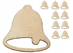 Dzwonek ozdoba Drewniana święta 3cm 10szt