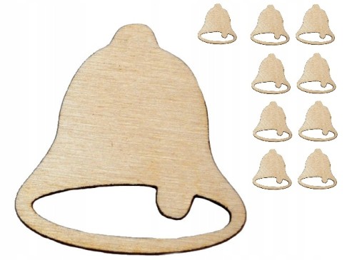 Dzwonek ozdoba Drewniana święta 3cm 10szt
