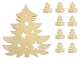 Choinka gwiazdka Drewniany ozdoby 3cm 10szt