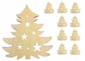 Choinka gwiazdka Drewniany ozdoby 3cm 10szt