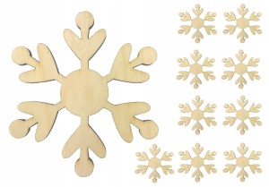 Śnieżynka Drewniany ozdoby Dekoracje 3cm 10szt