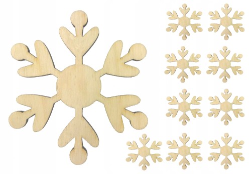 Śnieżynka Drewniany ozdoby Dekoracje 3cm 10szt
