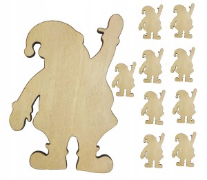 Mikołaj Drewniany ozdoby Dekoracje 3cm 10szt