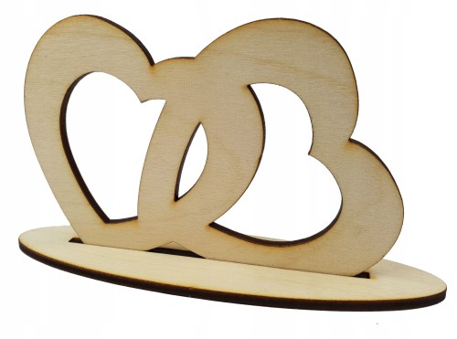 Serce do decoupage drewniane na podstawce stojące ze sklejki dekor
