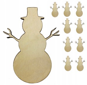 Ozdoby drewniane Bałwan Bałwanek ŚWIĘTA 10szt 3cm
