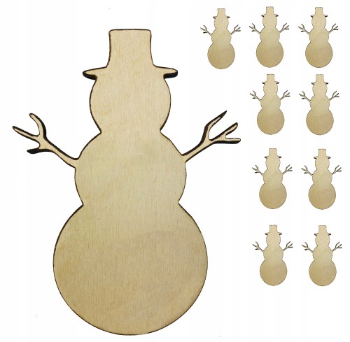 Ozdoby drewniane Bałwan Bałwanek ŚWIĘTA 10szt 3cm