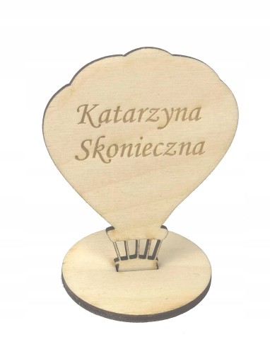 Winietki ślubne drewniane na stół na ślub wesele wizytówki balon