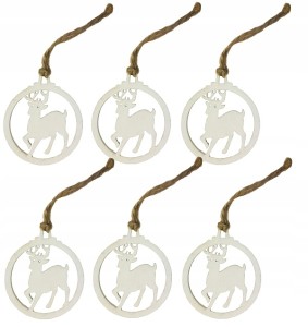 Drewniane bombki zawieszka na choinkę Renifer