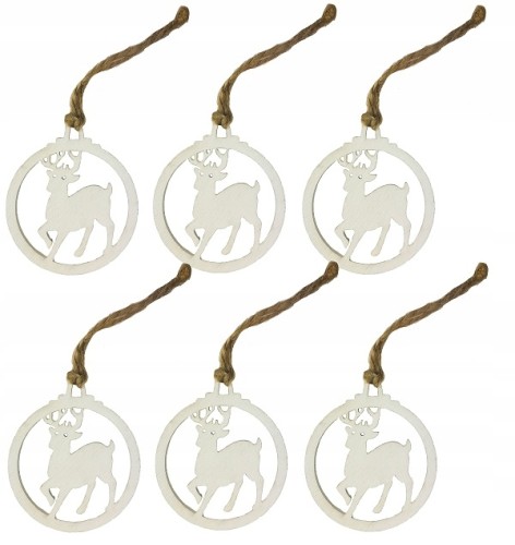 Drewniane bombki zawieszka na choinkę Renifer