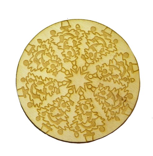 Drewniana podkładka pod kubek Święta