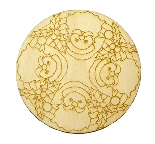 Podkładka pod kubek z drewna decoupage sklejka 2