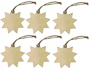 Drewniana Gwiazdka bombka zawieszka na choinkę