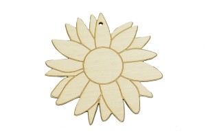 Drewniany dekor kwiat grawerowany 15cm SW2
