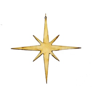 Drewniana Gwiazda zawieszka bombka EKO 15cm