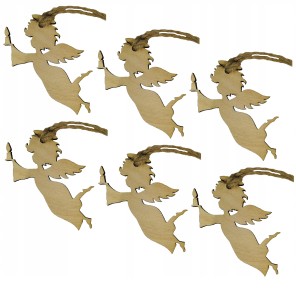 Drewniane bombki zawieszki na choinkę Aniołki