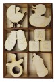 ZESTAW BABY 30szt 5cm ozdoby drewniane dziecko