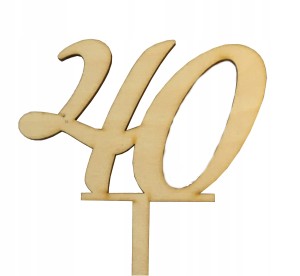 Topper na tort z NUMEREM 18, 20, 30 urodziny