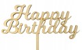 Drewniany topper na tort urodzinowy HAPPY BIRTHDAY