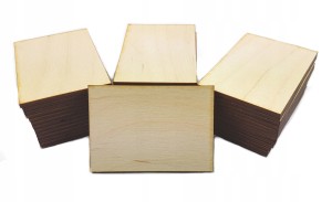 Prostokąt Tabliczka Drewno scrapki 2,6x2cm 100szt