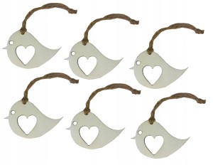 Drewniane ozdoby choinkowe święta decoupage Ptaki