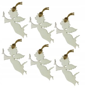 Drewniana bombka ozdoba świąteczna Anioł zawieszka