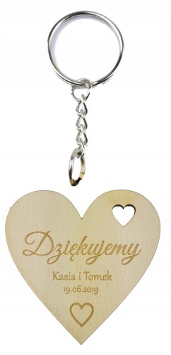 Podziękowanie na ślub na wesele dla gości i rodziców prezent brelok
