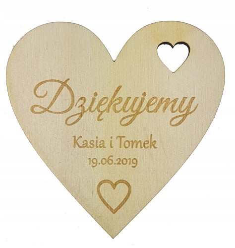 Podziękowanie grawerowane na ślub na wesele dla rodziców i gości