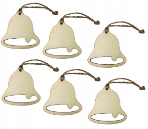 Drewniana bombka zawieszka na choinkę Dzwonek