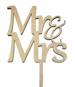 Topper na tort Mr & Mrs ślub wesele rocznica napis para młoda