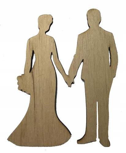 Drewniany dekor ślub Wedding para młoda wz13 10cm