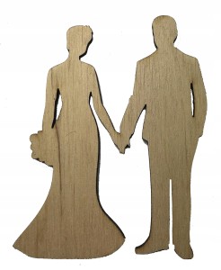 Drewniany dekor ślub Wedding para młoda Wz13 5cm