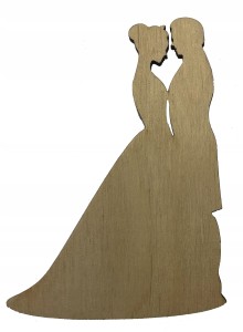 Drewniany dekor ślub Wedding para młoda wz10 15cm