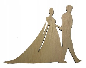 Drewniany dekor ślub Wedding para młoda W9 20cm