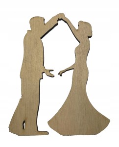 Drewniany dekor ślub Wedding para młoda W8 20cm