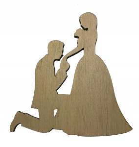 Drewniany dekor ślub Wedding para młoda wz6 10cm