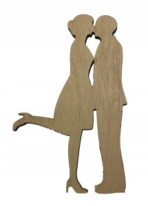 Drewniany dekor ślub Wedding para młoda Wz6 5cm