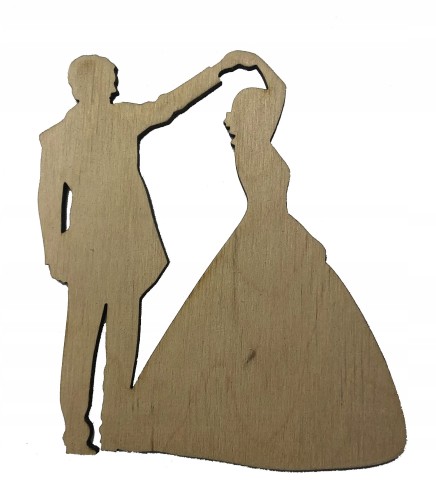 Drewniany dekor ślub Wedding para młoda W4 20cm