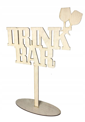 Drewniany napis na podstawce na stół na ślub wesele słodki Drink Bar 