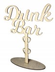 Napis drewniany na stół na ślub na podstawce Drink Bar wesele dekoracja