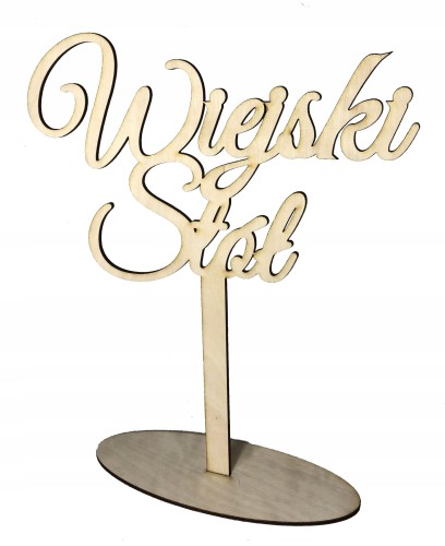 Drewniany napis na podstawce ślub wesele Wiejski Stół dekoracja 