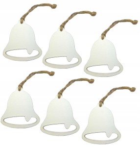 Drewniana bombka zawieszka na choinkę Dzwonek