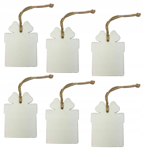 Drewniana bombka zawieszka na choinkę Prezent