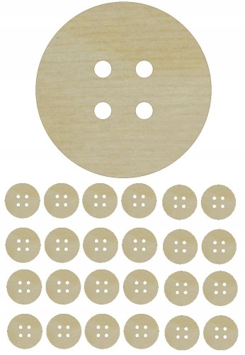GUZIKI DREWNIANE GUZIK scrapki decoupage 3cm 25szt