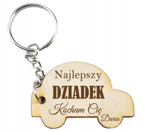 Breloczek auto na DZIEŃ DZIADKA + Grawer