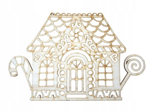 Drewniany domek z piernika ozdoba choinkowa 10cm