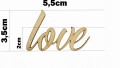 Drewniany napis decoupage LOVE scrapki 3,5cm L6