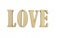 Drewniany napis decoupage LOVE scrapki 3,5cm L5