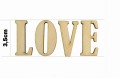 Drewniany napis decoupage LOVE scrapki 3,5cm L5