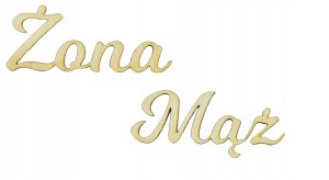 Ozdobne napisy drewniane Żona Mąż Zestaw na ślub na wesele dekoracja