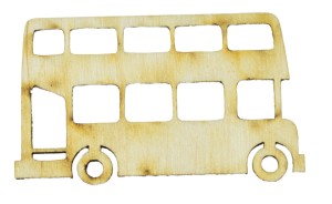 Drewniane scrapki ANGIELSKI AUTOBUS 5cm decoupage